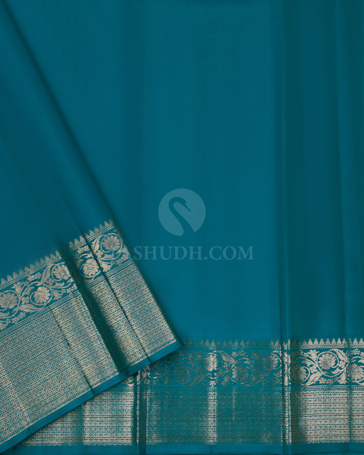 Light Olive Green Kanjivaram Silk Saree - DJ212 - View 3