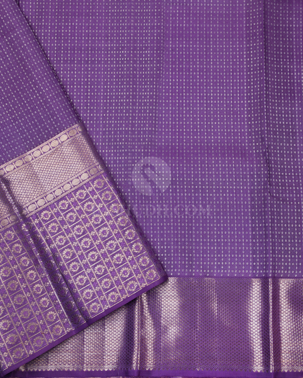 Lavender Kanjivaram Silk Saree - D439 - View 3