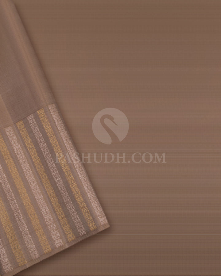 Lavender and Grey Pure Zari Kanjivaram Silk Saree - S724 - View 4