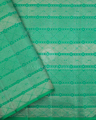 Violet & Green Kanjivaram Silk Saree - S1130(A) - View 3