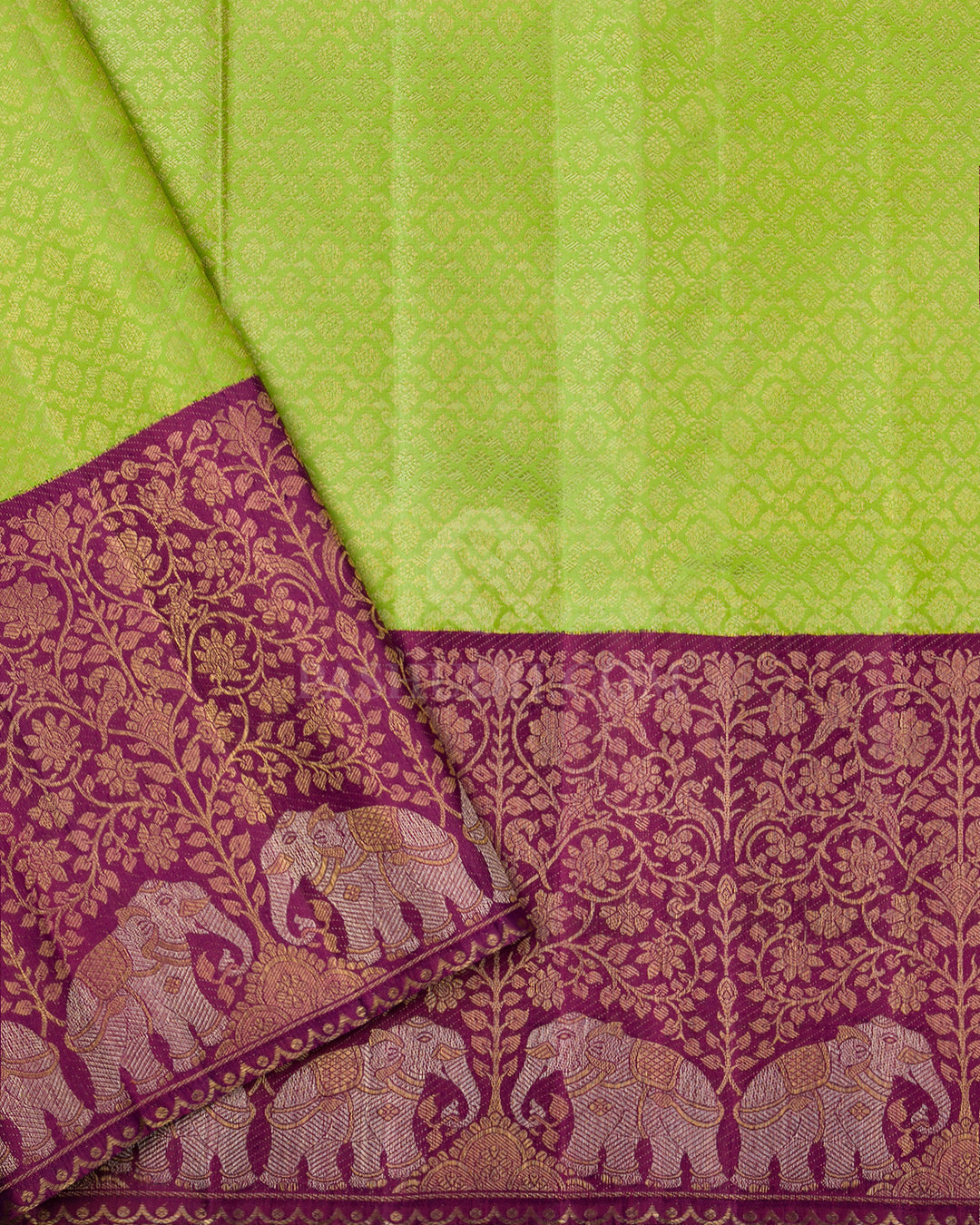 Violet Kanjivaram Silk Saree - P120 -View 4