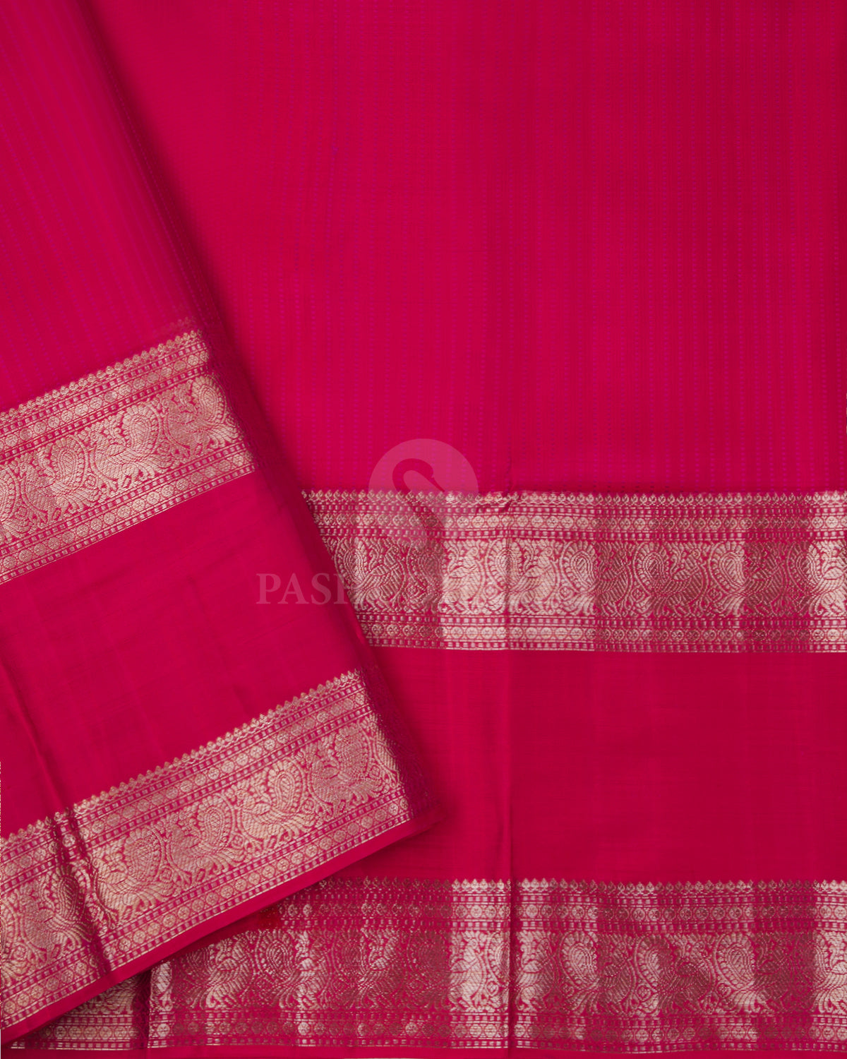 Mulberry and Hot Pink Kanjivaram Silk Saree - D459 - View 2