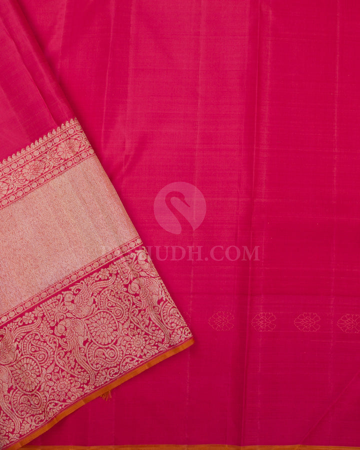 Lavender & Watermelon Pink Kanjivaram Silk Saree - S1077(A) - View 3