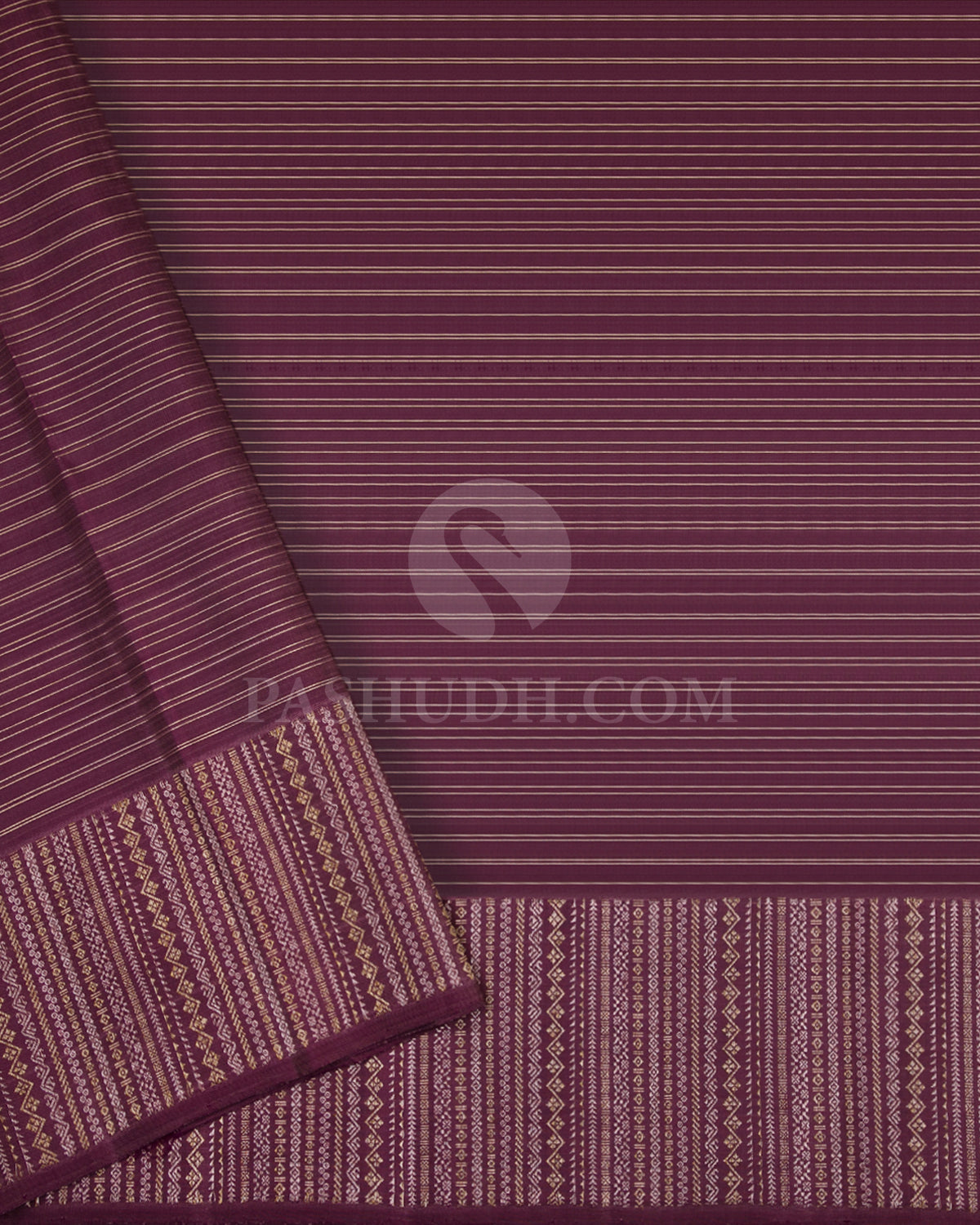 Shades of Mauve Kanjivaram Silk Saree - S715- View 4