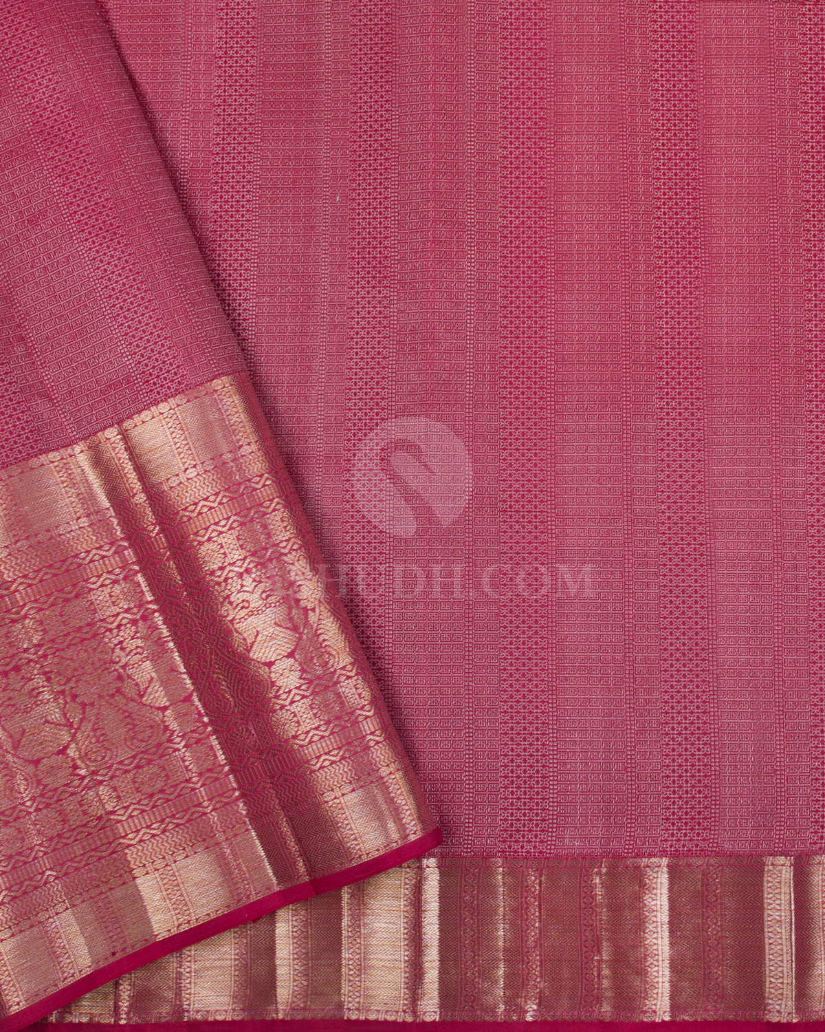 Baby Pink And Raspberry Pink Kanjivaram Silk Saree - DT269(A) - View 2