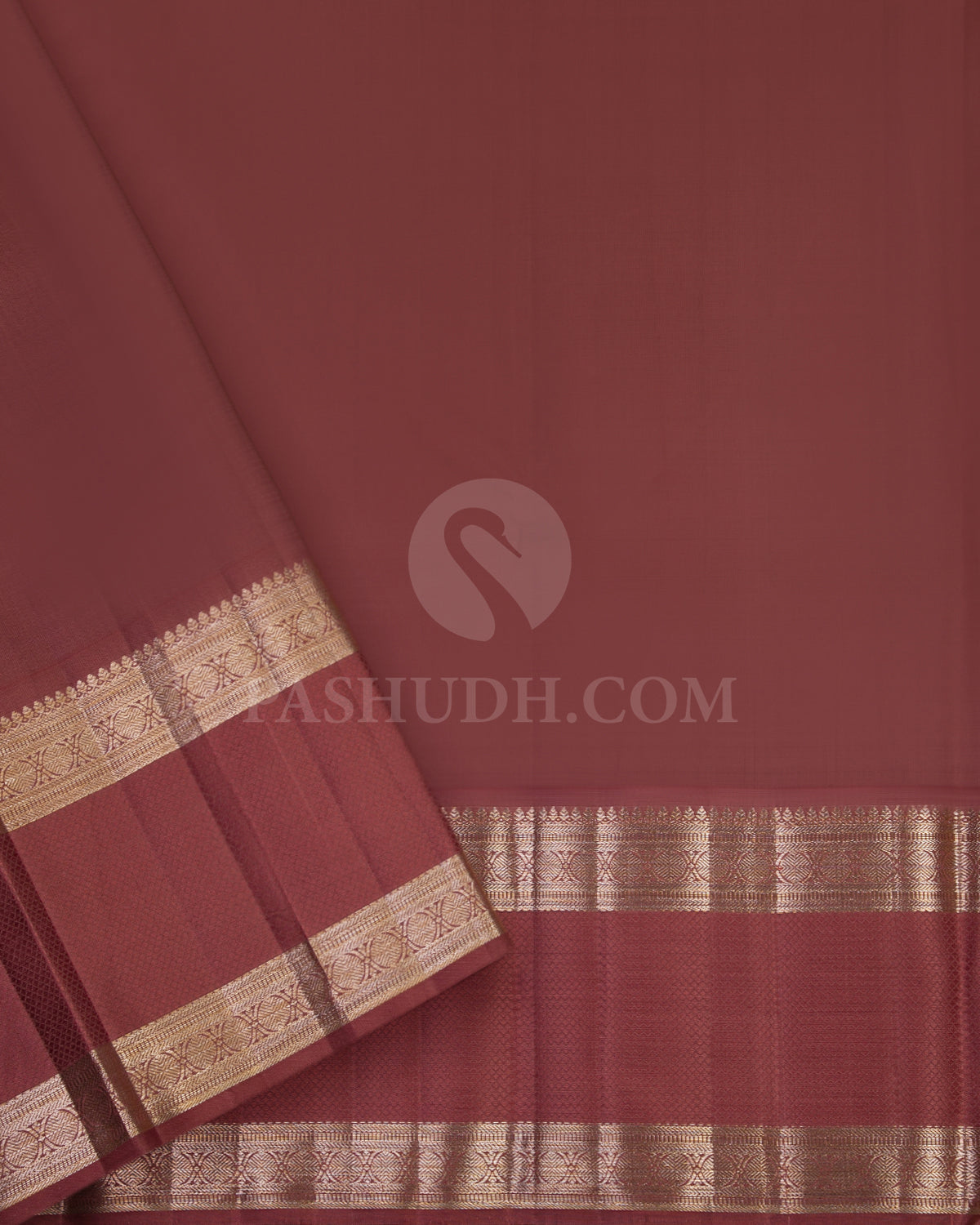 Mild Chocolate Brown and Sky Blue Kanjivaram Silk Saree - S701 - View 4