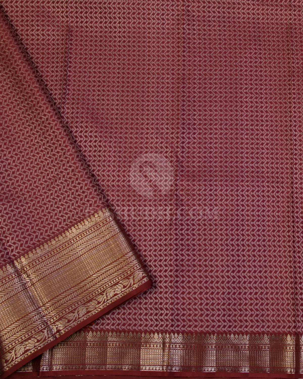 Cinnamon Brown Kanjivaram Silk Saree -D502(A) - View 2