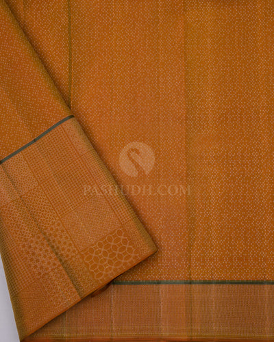 Yellow and Orange Kanjivaram Silk Saree - DJ210 - View 3