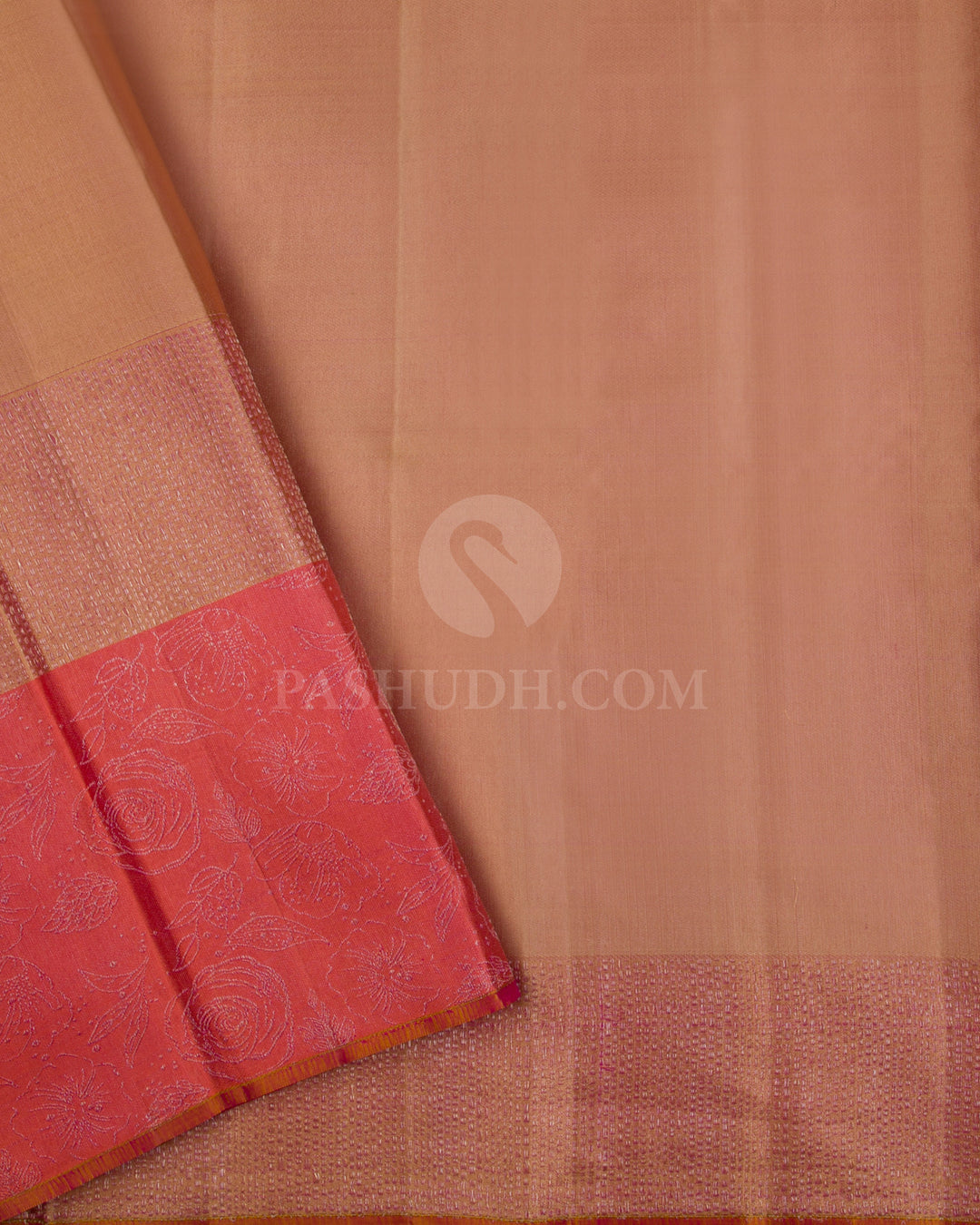 Rani Pink and Peach Kanjivaram Silk Saree - DJ290(B) - View 2