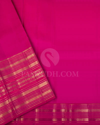 Ananda Blue and Rani Pink Kanjivaram Silk Saree - S1174(A) - View 3