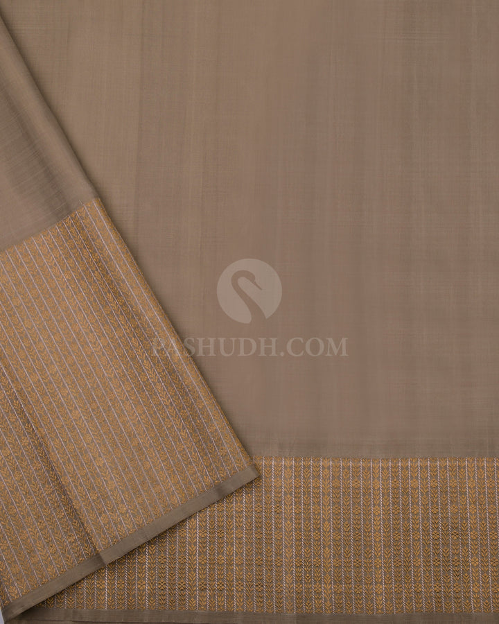 Yellow and Ash GreyKanjivaram Silk Saree - S749 - View 4