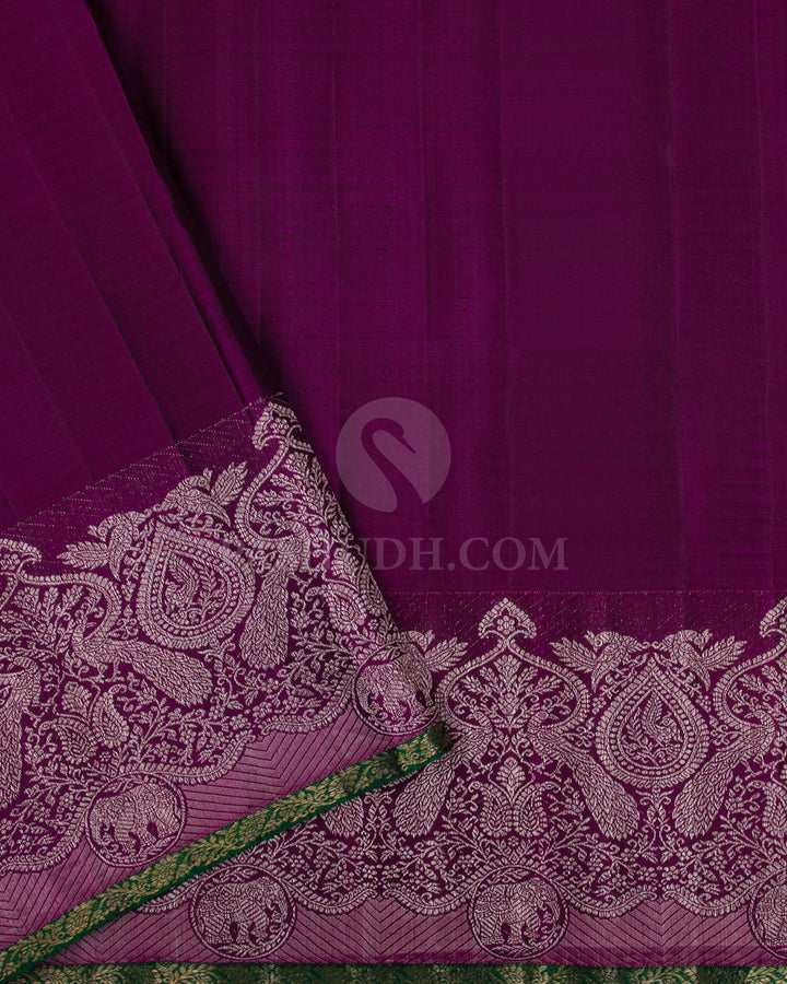Pink, Lavender & Violet Kanjivaram Silk Saree - S1103(C) - View 3