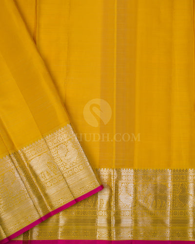 Turmeric Yellow Kanjivaram Silk Saree - DJ273(B) - View 2