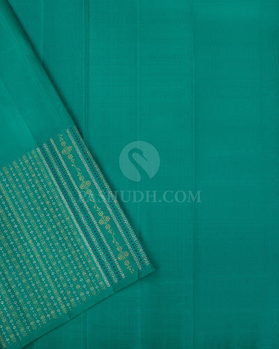 Sapphire Green Kanjivaram Silk Saree - S1148(A) - View 3