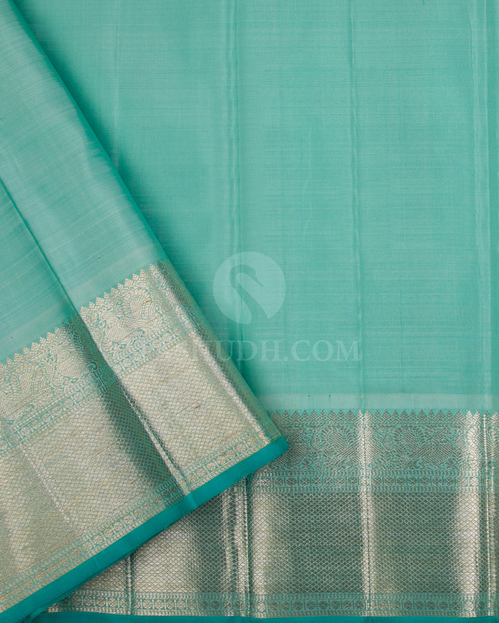 Royal Blue & Sky Blue Kanjivaram Silk Saree - S1127(A) - View 3