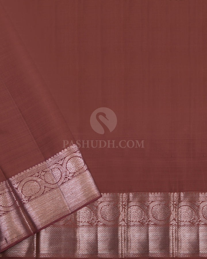 Mustard and Chocolate Kanjivaram Silk Saree - S772- View 4