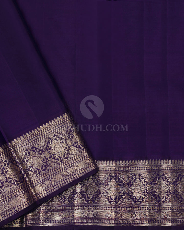 Light Lavender Kanjivaram Silk Saree - DJ208 - View 3