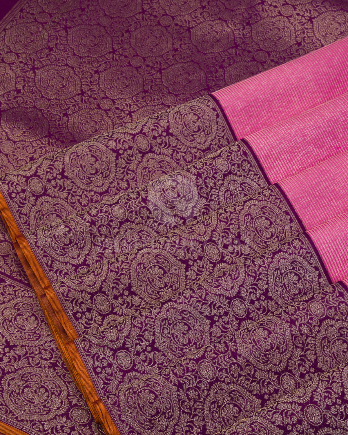 Hot Pink & Violet Kanjivaram Silk Saree - S983 - View 4