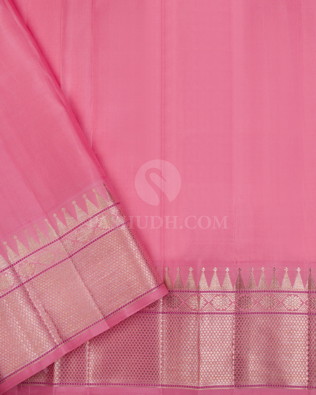 Baby Blue & Baby Pink Kanjivaram Silk Saree - S1050(B) - View 2