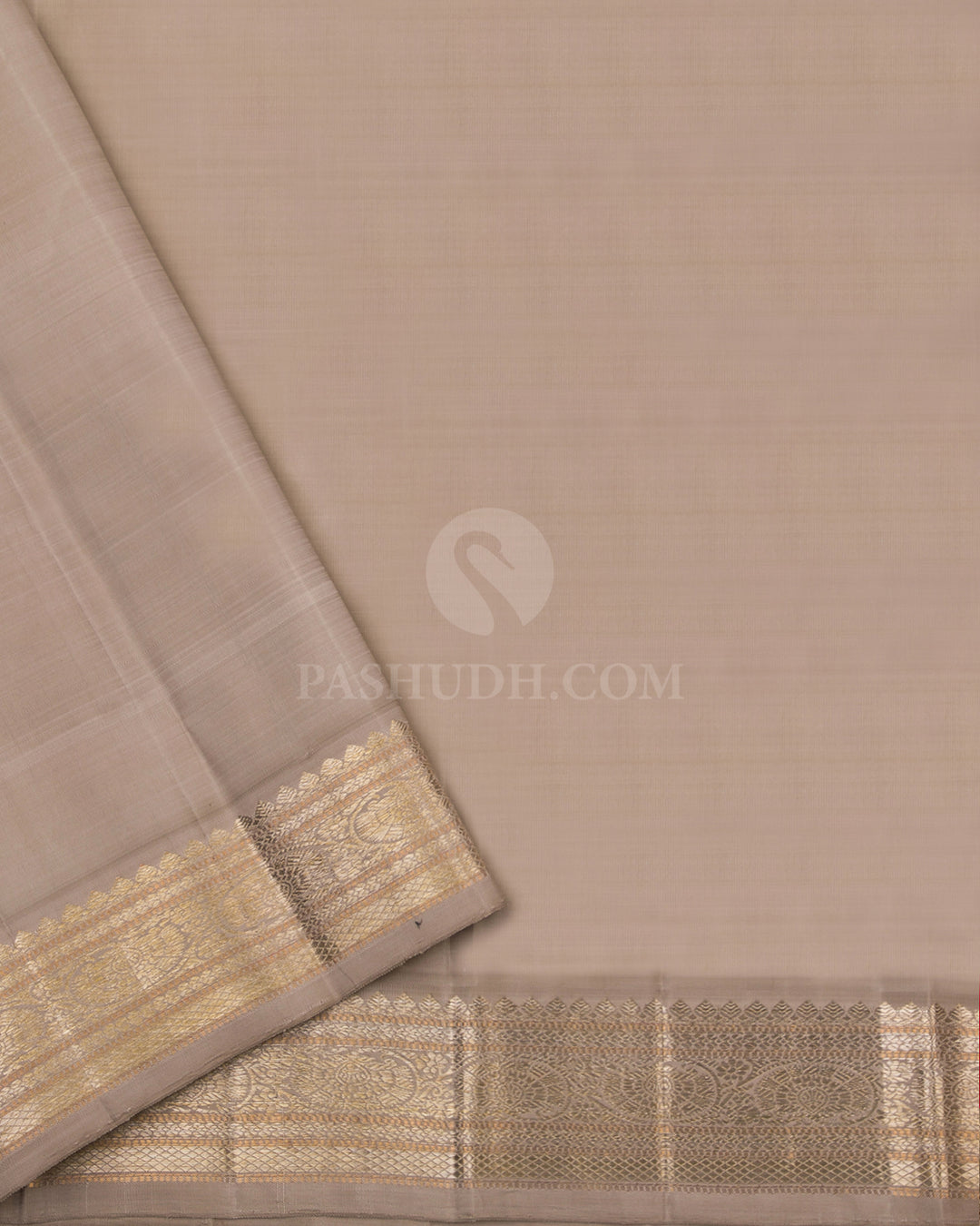 Dark Red & Grey Kanjivaram Silk Saree - S770 - View 4