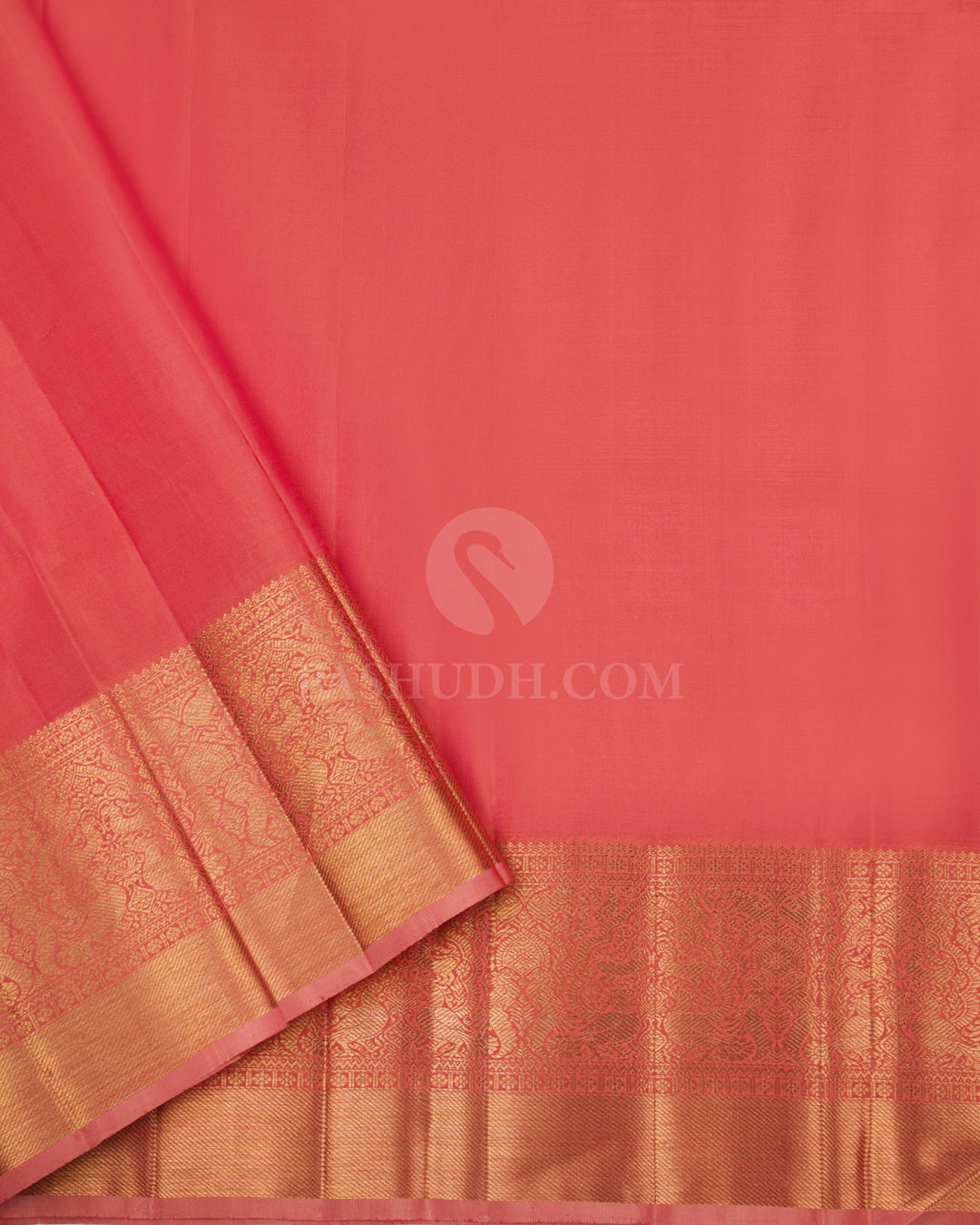 Parrot Green & Light Orange Pure Zari Kanjivaram Silk Saree - S838 -View 4