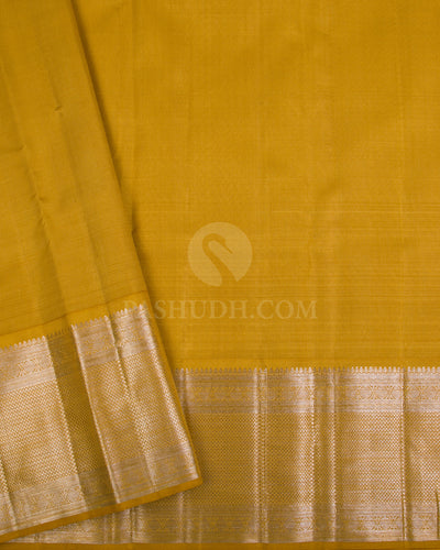 Baby Pink & Tuscany Yellow Kanjivaram Silk Saree - S1016(B) - View 3