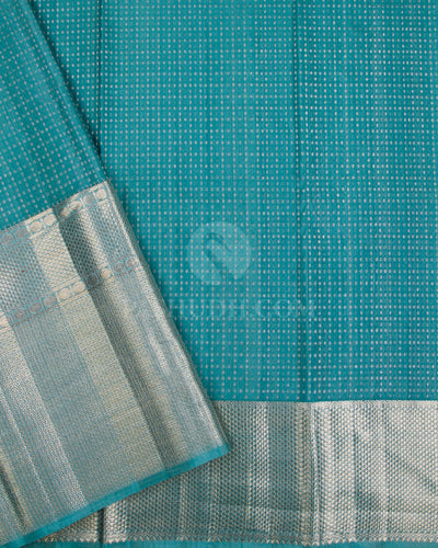 Baby Pink and Sky Blue Kanjivaram Silk Saree - D524(A) - View 2