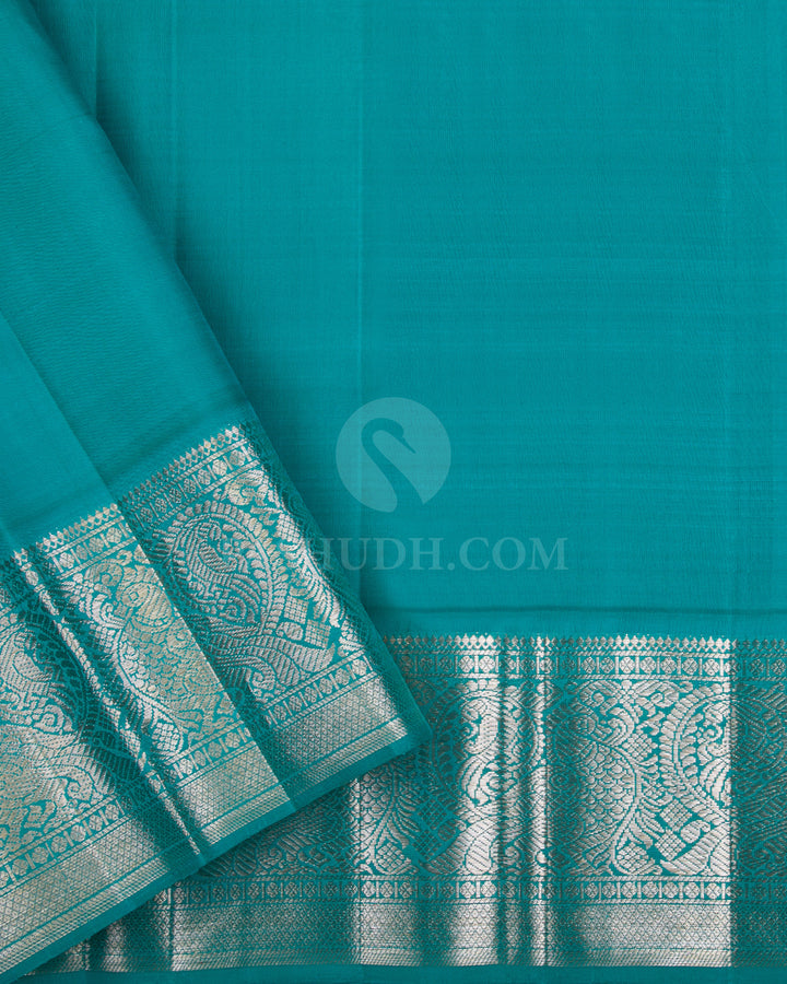 Lavender, Pink & Anandha Blue Kanjivaram Silk Saree - S1129(A) - View 3