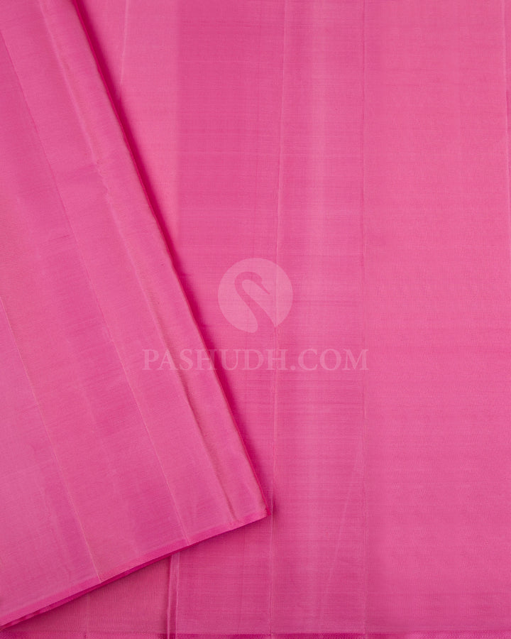 Red And Baby Pink Kanjivaram Silk Saree - DJ309(A) - View 2