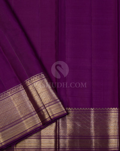 Lavender and Purple Kanjivaram Silk Saree - DJ284(A) - View 2