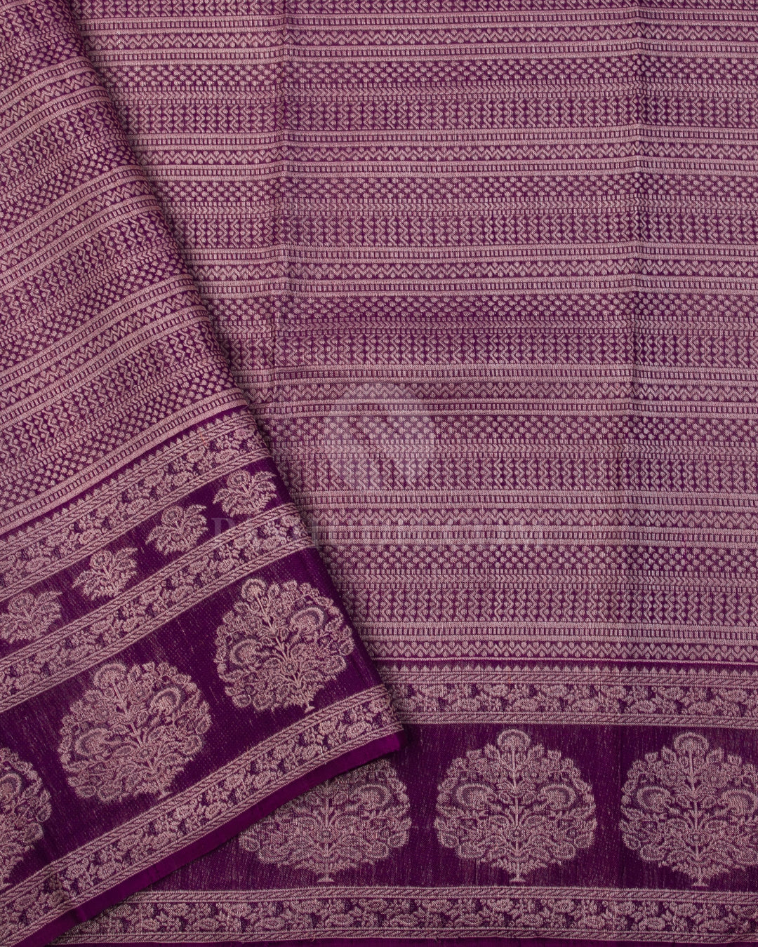 Baby Pink & Violet Kanjivaram Silk Saree - S1031(A) - View 3