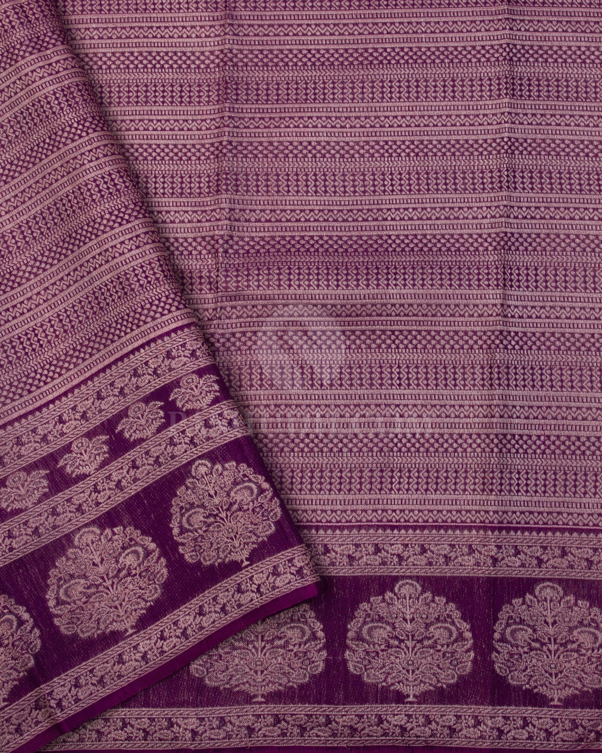 Baby Pink & Violet Kanjivaram Silk Saree - S1031(A) - View 3