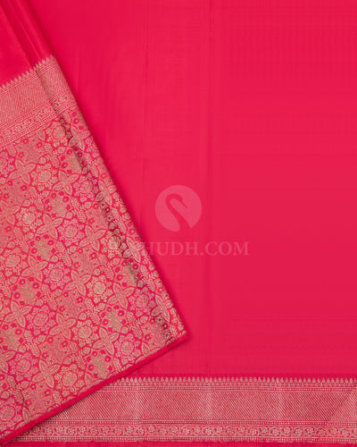 Pink Pure Zari Kanjivaram Silk Saree - S835 -View 4