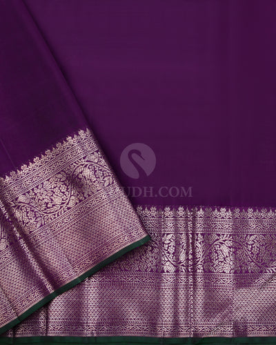 Baby Pink & Purple Kanjivaram Silk Saree - S853 - View 4