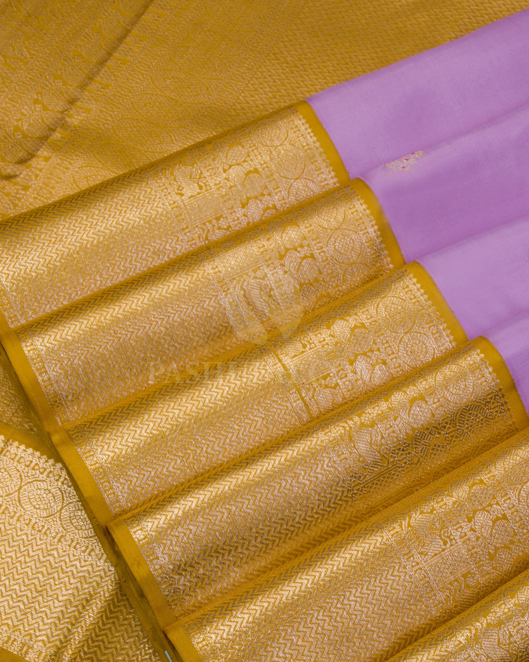 Lavender & Tuscany Yellow Kanjivaram Silk Saree - S998 - View 4