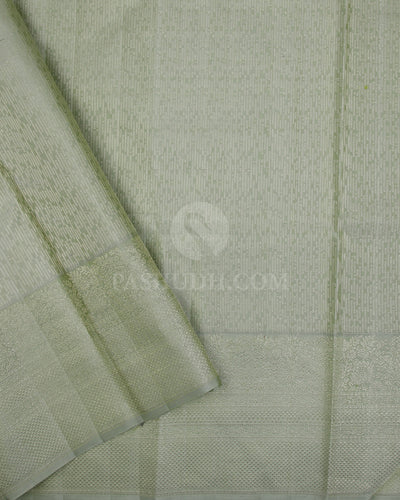 Shamrock Green and Sage Green kanjivaram Silk Saree - DT251(B) - View 2