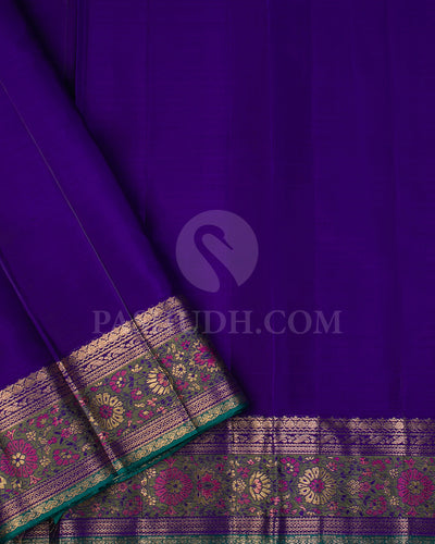 Royal Blue Kanjivaram Silk Saree - DJ311(A) - View 2