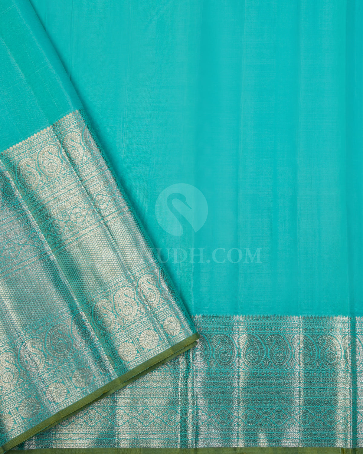 Purple & Sky Blue Kanjivaram Silk Saree - S1047(A) - View 3