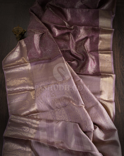 Pale Heather Purple Kanjivaram Silk Saree - DT245(B)