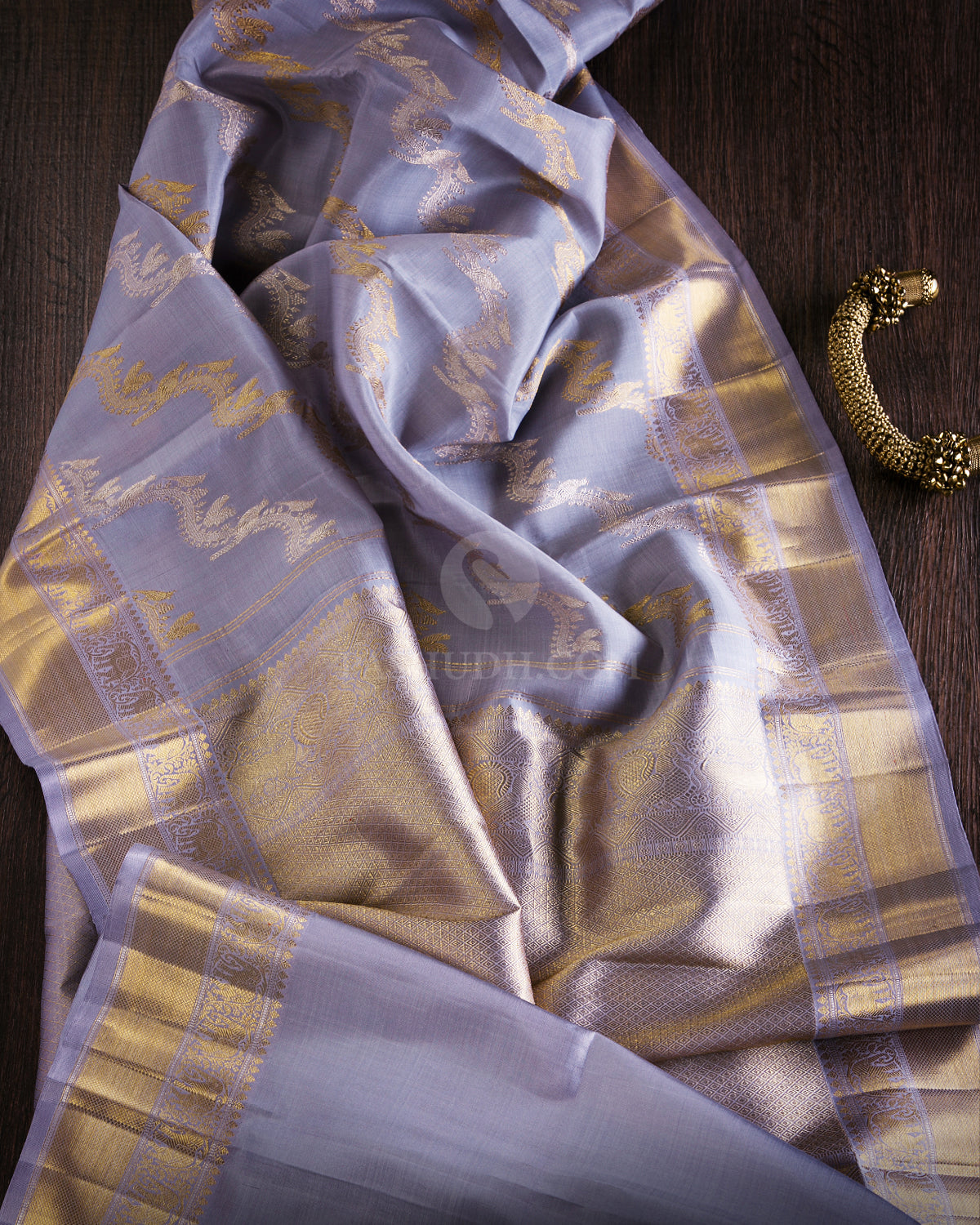 Grey Kanjivaram Silk Saree - P119 -View2
