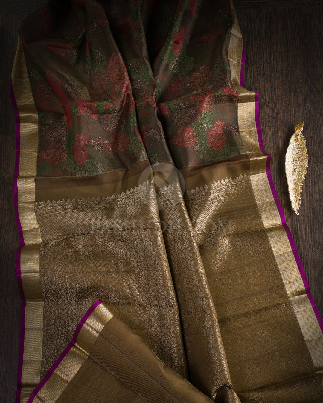 Mehendi Green Kanjivaram Silk Saree - DJ307(B)