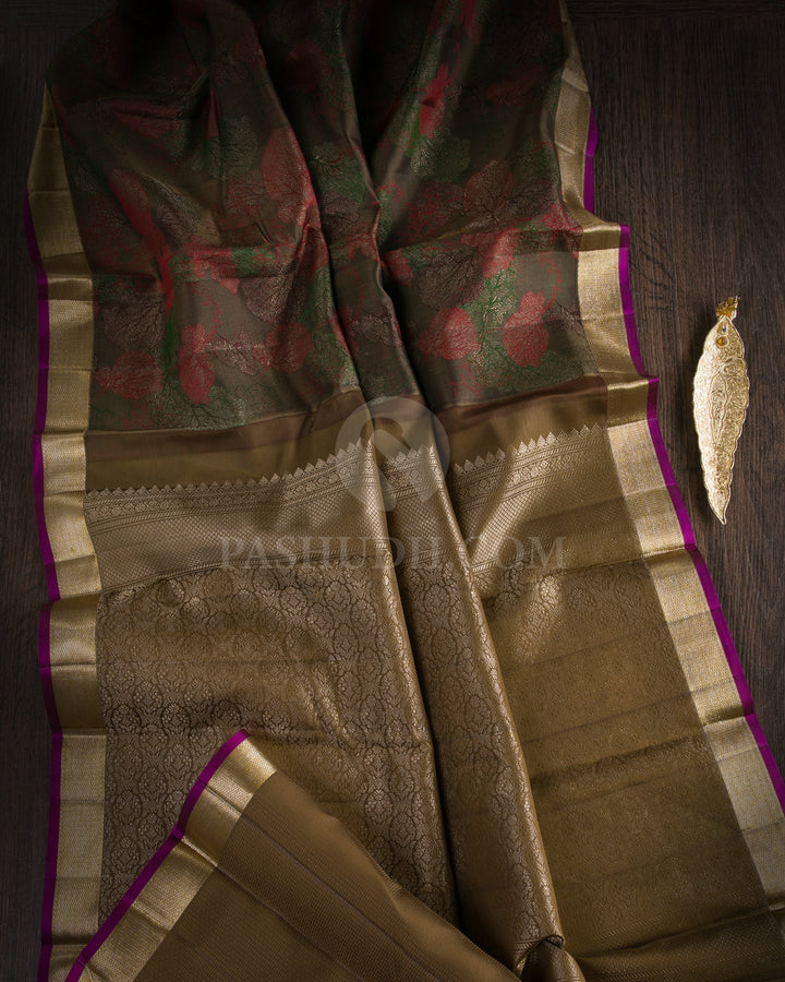 Mehendi Green Kanjivaram Silk Saree - DJ307(B)