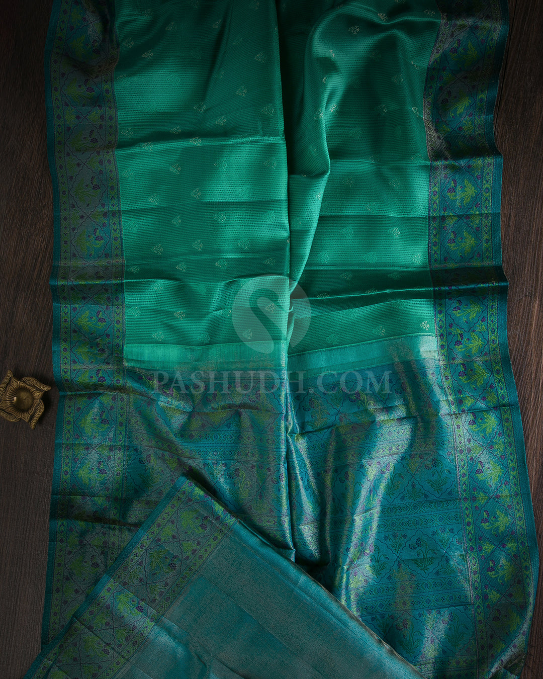 Rama Green & Pine Green Kanjivaram Silk Saree - DJ303(B)