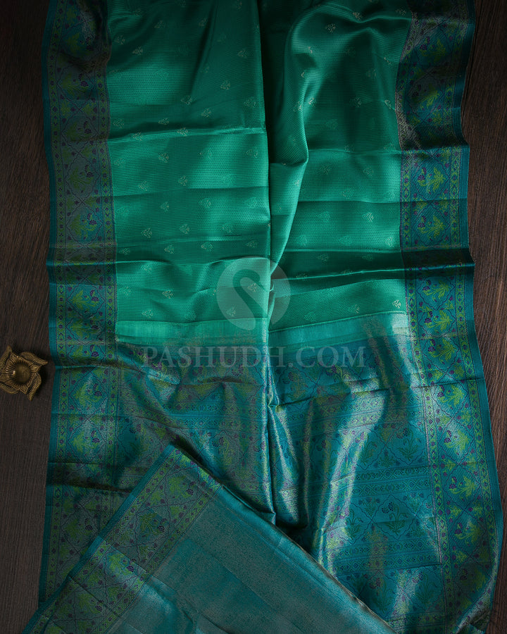 Rama Green & Pine Green Kanjivaram Silk Saree - DJ303(B)