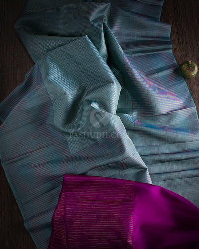 Blue & Violet Kanjivaram Silk Saree - S831 - View 2