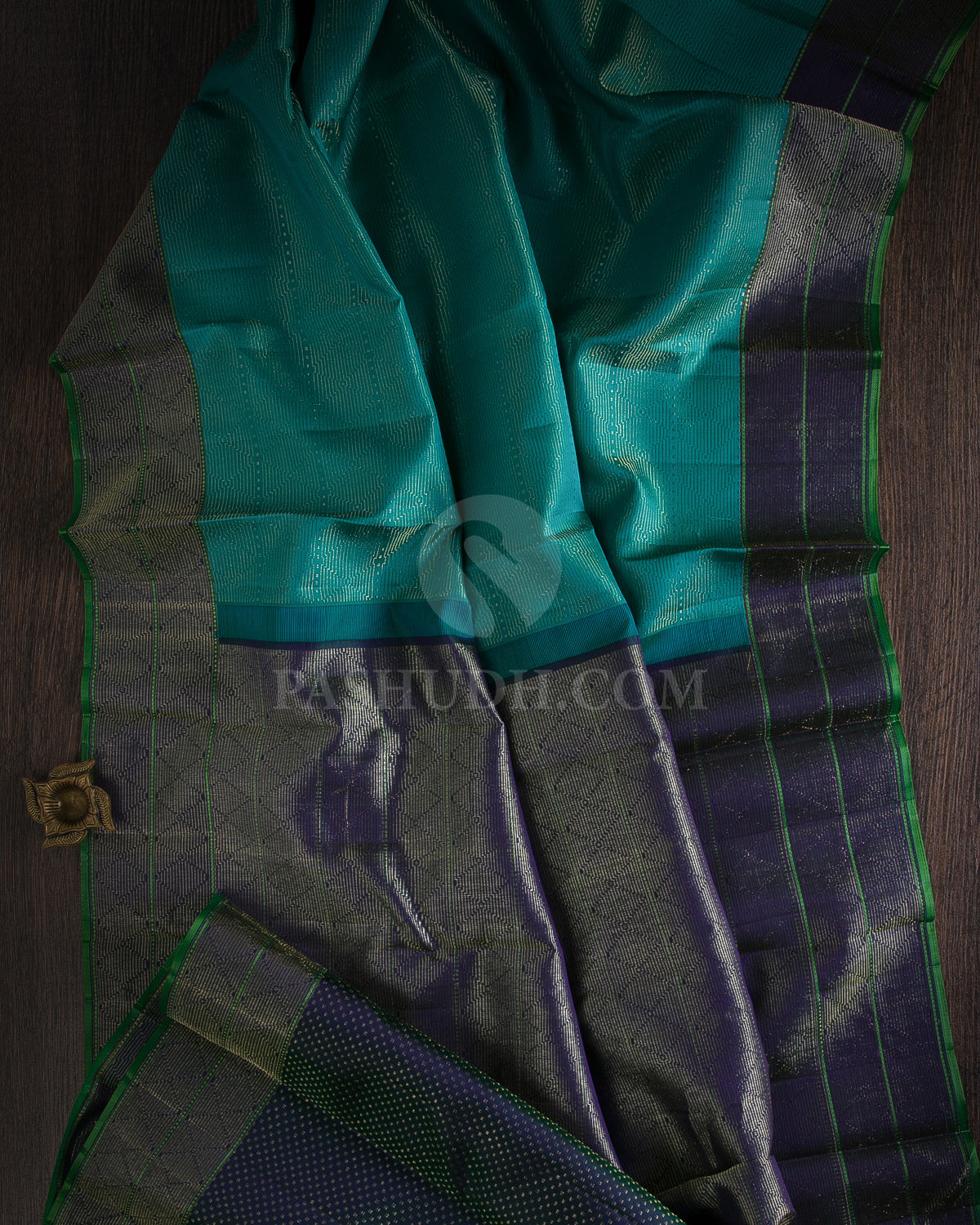 Green and Blue Kanjivaram Silk Saree -DJ293(D)