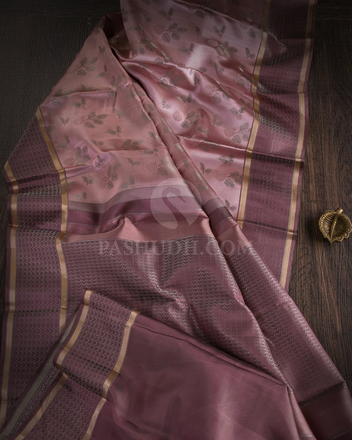Old Rose and Turkish Rose Kanjivaram Silk Saree - DJ277(C)