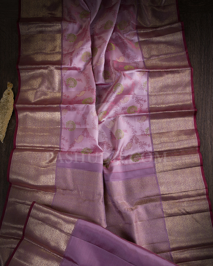 Lavender And Lilac Kanjivaram Silk Saree - DJ322(B)