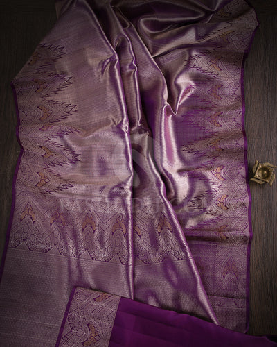 Shimmering Purple Kanjivaram Silk Saree - S1211(A)