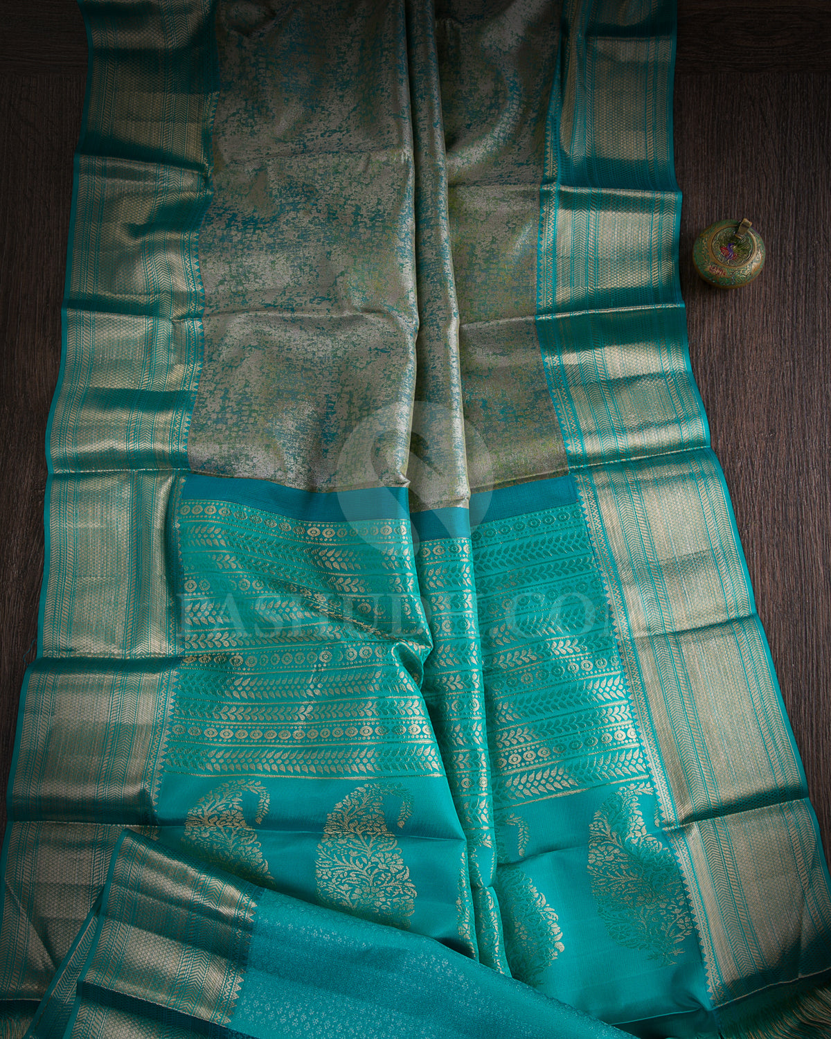 Blue And Aquamarine Blue Kanjivaram Silk Saree - D547(B)